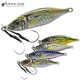 Little Jack Metal Adict Type 06 Fishing Jig with Assist BKK Hooks - 80g (04 - Blue Pink Maru - Aji)