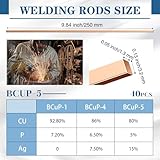 Tandefio 40 Sticks Brazing Rods AWS BCup-5 15% Silver Solder Phos Copper Brazing Alloys Flat Welding Rods Industry 0.050"x1/8"x10" for Air Conditioning Refrigerator Cold Storage HVAC Units