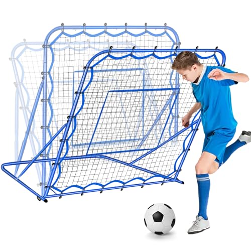 Winthai 3.7x3.7FT Soccer Rebounder Net, Quick-Switch Angle Soccer Training for Control, Passing Practice, Easy Setup Rebounder Gifts & Equipment for Kids,Teens & Adults