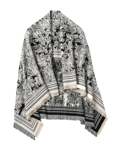 Jeelow Large Winter Square Scarf/Shawl - 48x48 Inches - Warm & Stylish Accessory for Women