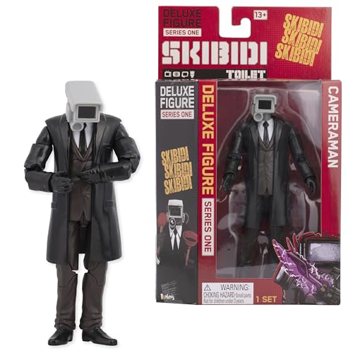 SKIBIDI Toilet Deluxe 6 inch Figure, Cameraman Collectible Figure, Officially Licensed Toilet Merch