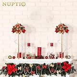 Nuptio Wedding Centerpieces Gold Vases: 10 Pcs 27.6in Tall Crystal Flower Vase Metal Flowers Stand for Party Tables Decorations - Elegant Bulk Weddings Decoration Table Chandelier Centerpiece stands