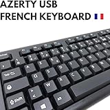 AramediA French European USB AZERTY Keyboard - Premium Quality Keyboard with French Language Layout - Ideal for French Language Typing and Communication