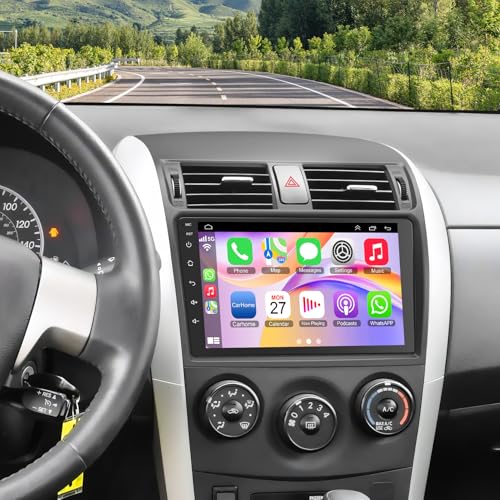 Android 13 4G+64G Car Radio Stereo for Toyota Corolla 2009-2013 with Wireless Carplay&Android Auto Support Bluetooth/Voice Control/GPS/WiFi/Back-up Camera/SWC/FM, 9 Inch IPS Touch Screen