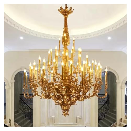 Royal Empire Style Copper Ceiling Lamp Luxury Pendant Lights Big Size Brass Chandelier Luxury Huge Chandeliers
