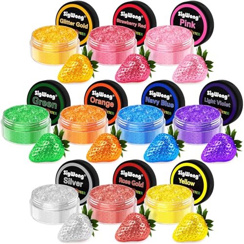 Edible Glitter - 10 Colors Luster Dust Edible Set for Drinks, Food Grade Edible Glitter Dust for Cake Decorating, Cocktail, Fondant, Strawberries, Candy, Cookie, Chocolate. Vegan and Gluten Free - 4g/bottle