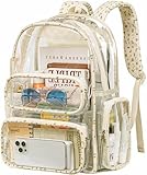BTOOP Clear Backpack Heavy Duty Transparent Bag 17" See Through BookBag for Women Men Adults Work Festival Sports Travel
