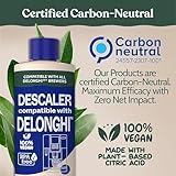 DeLonghi Compatible Descaling Solution. Clean & Descale your DeLonghi Coffee Maker. Single Bottle. Eco-Friendly Concentrated Formula. Carbon Neutral Cleaner Descaler Solution