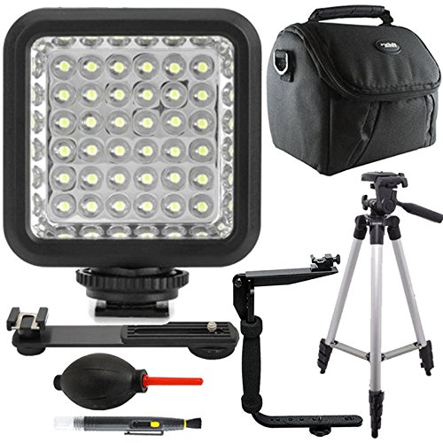 36 LED Photo & Video Light + Flash Bracket + Lens Pen + Dust Blower + Tall Tripod