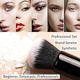 Raffaello Makeup Brushes 15Pcs Makeup Brush Set Premium Synthetic Powder Foundation Contour Blush Concealer Eye Shadow Blending Liner Make Up Brush Kit