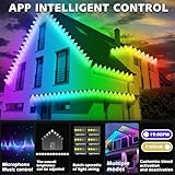 100FT Permanent Outdoor RGB Lights,Waterproof Smart LED Eaves Lights with App/Remote Control,for Christmas and All Holiday Decor,Daily and Accent Lighting,House Roof and Garden Lighting