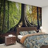 Modern Peel and Stick Wall Mural Wallpaper Majestic Roots Nature Self Adhesive Removable Wall Stickers for Living Room Bedroom TV Background 100"x144"