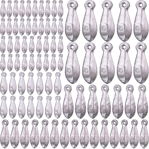 Glimin 22 Pieces Fishing Weights Sinker Kit Rig Fishing Weights Sinker Weights Bank Sinker Saltwater Fishing Sinkers Bass Fishing Casting in 1 Oz, 2 Oz, 3 Oz, 4 Oz, 5 Oz, 6 oz