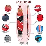 Inflatable SUP Windsurf Paddle Board Windsurfer Inflatable Windsurf Sail with Sail （5m² 400 * 185cm A Set of Inflatable Windsurfing Board and Sail - Red Color