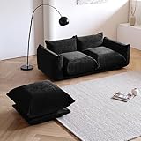 WJShome Modular Sectional Sofa,Lovesofa Couch, 77.16inch Minimalist Convertible Sofa Couch, Modern Chenilleyarn 2 Seater Living Room Sofa Sets for Office House,Black