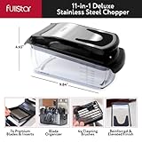 Fullstar Vegetable Chopper, Food Chopper, Veggie Chopper, Onion Chopper, Vegetable Chopper with Container (11 in 1 - Black/Stainless Steel)