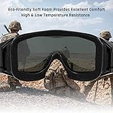 xaegistac Tactical Airsoft Goggles Anti Fog Military Glasses, Ballistic Safety Goggles for Shooting Hunting (Black)