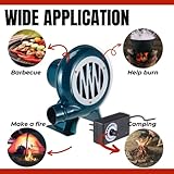 High Eagle Electric Blower Charcoal Chimney Starter BBQ Fan for Grill Picnic Camping Outdoor Cooking Air 110V Variable Speed Control Blue