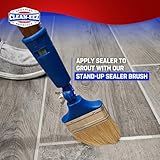 Clean-eez Grout Sealer & Stand-Up Brush Combo: Ultimate Floor Tile & Shower Sealant, Heavy Duty Protection for Kitchen & Bathroom, Safeguard Marble, Ceramic & Granite Surface -32 oz Sealer & Brush Set