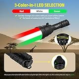 Odepro KL62Plus Tri-Color (Red, White, Green) Zoomable Night Hunting Light Kit Scope Mount Flashlight with Stepless Dimming Pressure Switch for Hog Coyote Bobcat Fox Varmint Predator Hunting