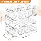 spospo Stackable Water Bottle Organizer, Large Compartment Water Bottle Holder, 4 Tier Clear Water Bottle Organizer for Cabinet, Bottle Rack for Kitchen Organization and Storage - Hold 16 Bottles