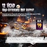 Crispaire 12-Head Ultrasonic Mist Maker Fogger Kit for Halloween, Greenhouse, Water Features, Fish Tank, Pond, Rockery & Decorations (Includes Power Supply, Float, & Additional 6 Spray Heads)