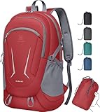 MIYCOO Backpack - Ultra Lightweight Packable Backpack for Travel Camping, 45L Hiking Back Pack Waterproof Foldable Daypack for Men Women Red