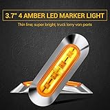 Tallew 30 Pcs Amber DC12V-24V 4 LED Side Marker Indicator Lights Lamp Front Rear Tail Clearance Lamp for Truck Trailer Boat Bus RV Lorry Deck Car Accessories