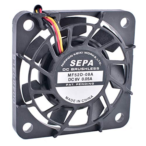MF52D-08A 5010 52mm 8V 0.05A 3line Silent Fan for Personal DIY Transformation Cooler