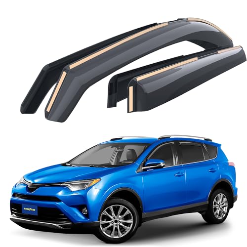 Goodyear Shatterproof in-Channel Window Deflectors for Toyota RAV4 2013-2018, Rain Guards, Window Visors for Cars, Vent Deflector, Car Accessories, 4 pcs - GY003486