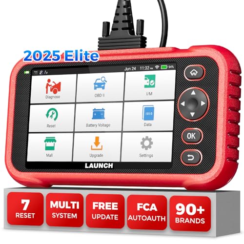 LAUNCH OBD2 Scanner CRP123I V2.0 Elite,2025 Lifetime Free Update Engine ABS SRS AT Diagnostics Tool with 7 Resets,Oil/Throttle/SAS/BMS/EPB/DPF Reset/ABS Bleeding Car Scanner,Battery Test,FCA SGW