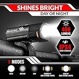 GearLight S400 Rechargeable Bike Light Set - Night Riding Accessories - White Elephant Stocking Stuffer for Men