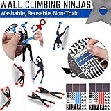 Liberty Imports Sticky Wall Climbing Ninjas with DIY Costume Stickers, Stretchy Climbers Window Crawlers, Party Favor Tricky Novelty Toys Climbing Rolling Men for Kids (Pack of 24)