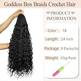 Vustbeauty 9 Packs Boho Box Braids Crochet Hair 24 Inch Goddess Box Braids Crochet Hair With Curly Ends Synthetic Bohemian Braids Hair Extension For Women (24inch, 1b)