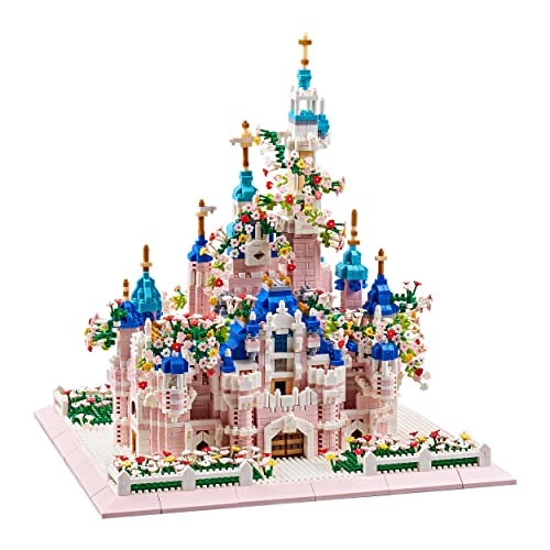Kadablk Architecture Castle with Flower Series Micro Blocks Building Sets for Adults and Teens, 4000+ PCS Bricks Building Blocks - Upgrade Version