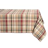 DII Give Thanks Plaid Fall Table Decor, Autumn & Thanksgiving Tabletop Linens, 60x104 Rectangle Tablecloth