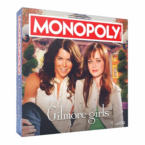 Monopoly: Gilmore Girls, Buy, Sell & Trade Iconic Stars Hollow Locations, Includes 6 Collectible Tokens Like Coffee Cup & Luke’s Hat, Fun Game for Fans & Families, Official Gilmore Girls Merchandise