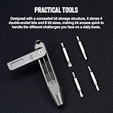 OKNIFE Otacle D1 Titanium Small EDC Multi Bit Pocket Screwdriver, 9 in 1 Mini Precision Screwdriver Set, S2 Steel Magnetic Bits for Work or Daily Use