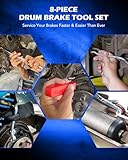 Orion Motor Tech 10pc Drum Brake Tool Kit, Drum Brake Tool with Drum Brake Spring Tool, Brake Spring Compressor, Brake Spring Pliers, Drum Brake Adjusting Tool, Brake Spoon Set, Brake Drum Tool Kit