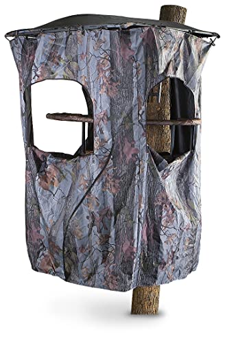 Guide Gear Universal Tree Stand Blind Kit for Hunting, Elevated Deer Blinds, Camo Tent