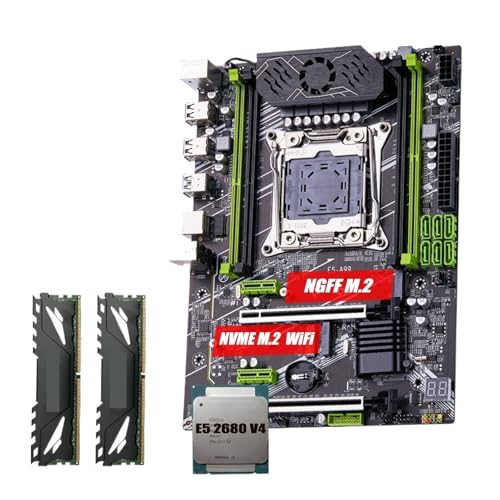 X99 Motherboard Set kit LGA2011-3 xeons E5 2680 V4 2 * 16GB=32GB 3200MHz 4 Channels DDR4 3.0 nvme M.2 SATA M.2ATX