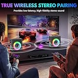 Karaoke Machine with 2 Wireless Microphones, Portable Bluetooth 5.3 Karaoke Speaker with Upgraded Subwoofer for Adults, PA System with Echo Adjustment, Support TWS/TF Card/USB/AUX/Live