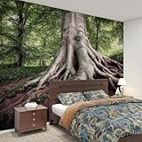 Modern Peel and Stick Wall Mural Wallpaper Roots Large Beech Tree Self Adhesive Removable Wall Stickers for Living Room Bedroom TV Background 100"x144"