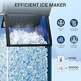 Commercial Ice Maker Machine 550Lbs/24H, Industrial Ice Maker with 350Lbs Storage Bin, Ice Ready in 8-15 min Commercial Ice Machine, Stainless Steel Ice Maker for Bar/Cafe/Restaurant/Business