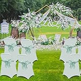 HAINARverS Stretch Spandex Folding Chair Covers 30PCS Universal Fitted Chair Cover Protector for Wedding,Party, Banquet, Holidays, Celebration, Decoration(White, 30 PCS)