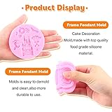 RFGHAC Picture Frames Silicone Mold Cinderella Fondant Mold Baroque Photo Frame Crown Castle Princess Dress Crystal Shoes Molds For Cake Decoration Cupcake Topper Candy Chocolate Gum Paste Set Of 4