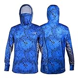 KastKing UPF 50 Fishing Hoodie Shirt for Men and Women, Long Sleeve Fishing Hiking Shirt, Breathable Moisture Wicking, BP,L