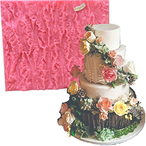 Anyana Fondant Impression Mats tree bark texture fondant impression lace mold forest party Silicone imprint mold wood Cake Decorating Supplies for crust Wedding cake Decoration tools easy to use