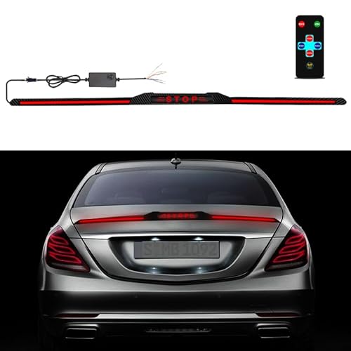 Car spoiler brake light strip Universal Car spoiler led light Exterior, 50inch three-stage rear led brake light spoiler lip kit,Third brake light strip with Brake Turn Running Signal (Standard STOP)