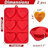 Webake Large Conversation Heart Mold for Baking, Heart Silicone Cake Molds 6-Cavity Heart Shaped Cake Pans,2 Packs